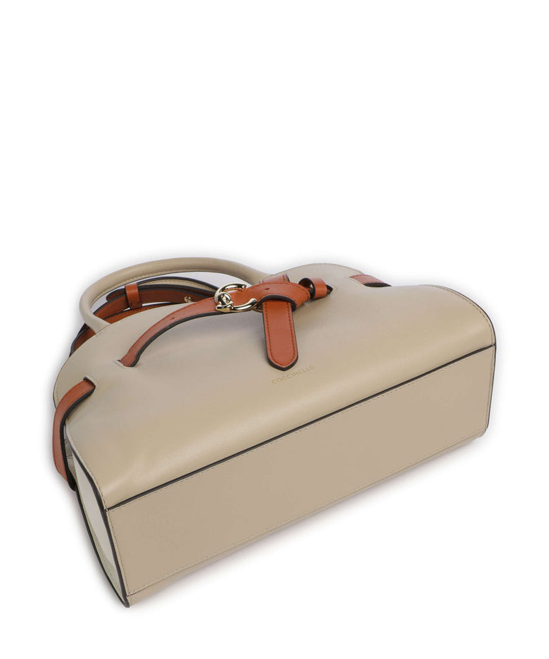 Coccinelle Sabine New Tricolor Handbag sandshell/pearl/crab