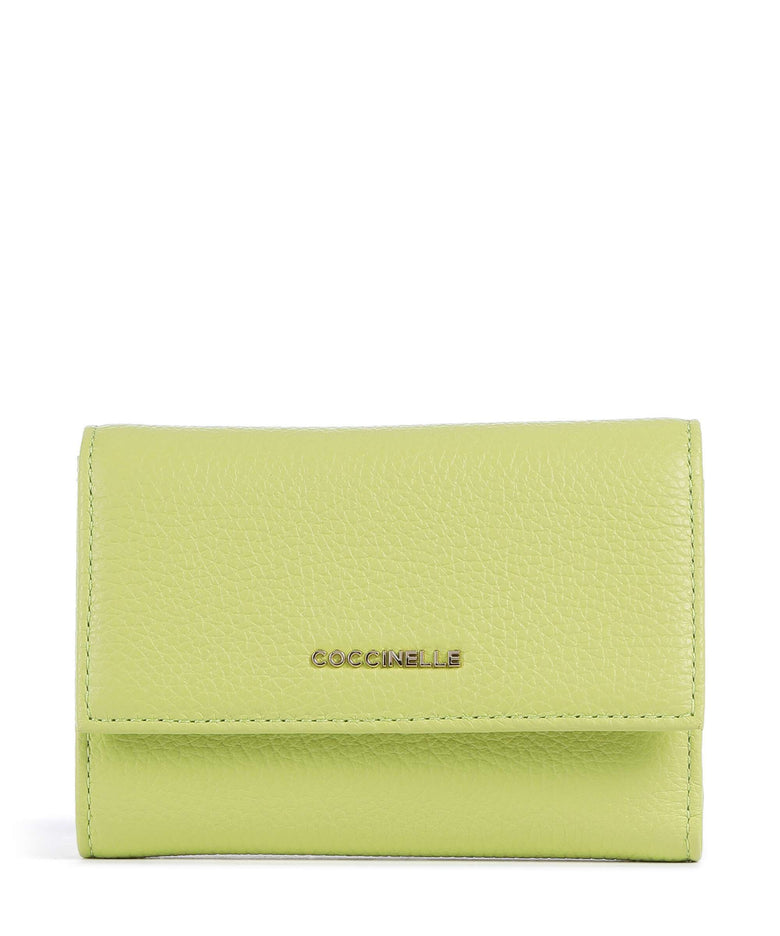 Coccinelle Metallic Soft Wallet green glow