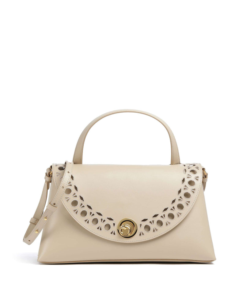 Coccinelle Nikla Monogram Sangallo Handbag sandshell
