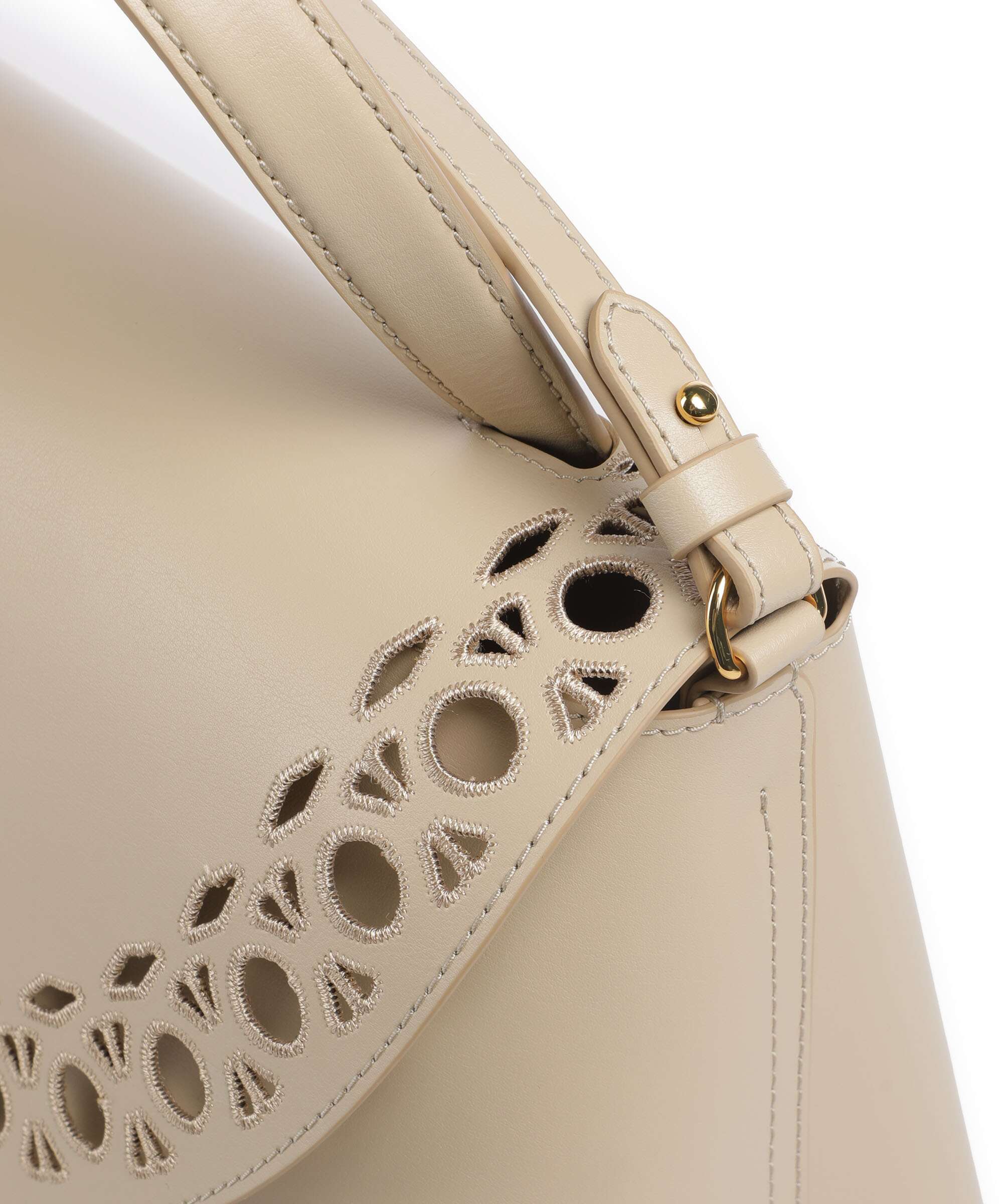 Coccinelle Nikla Monogram Sangallo Handbag sandshell