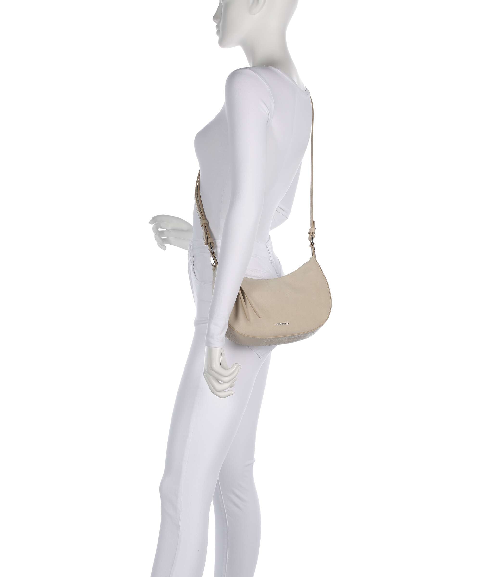 Coccinelle Fujiko Suede Crossbody bag sandshell