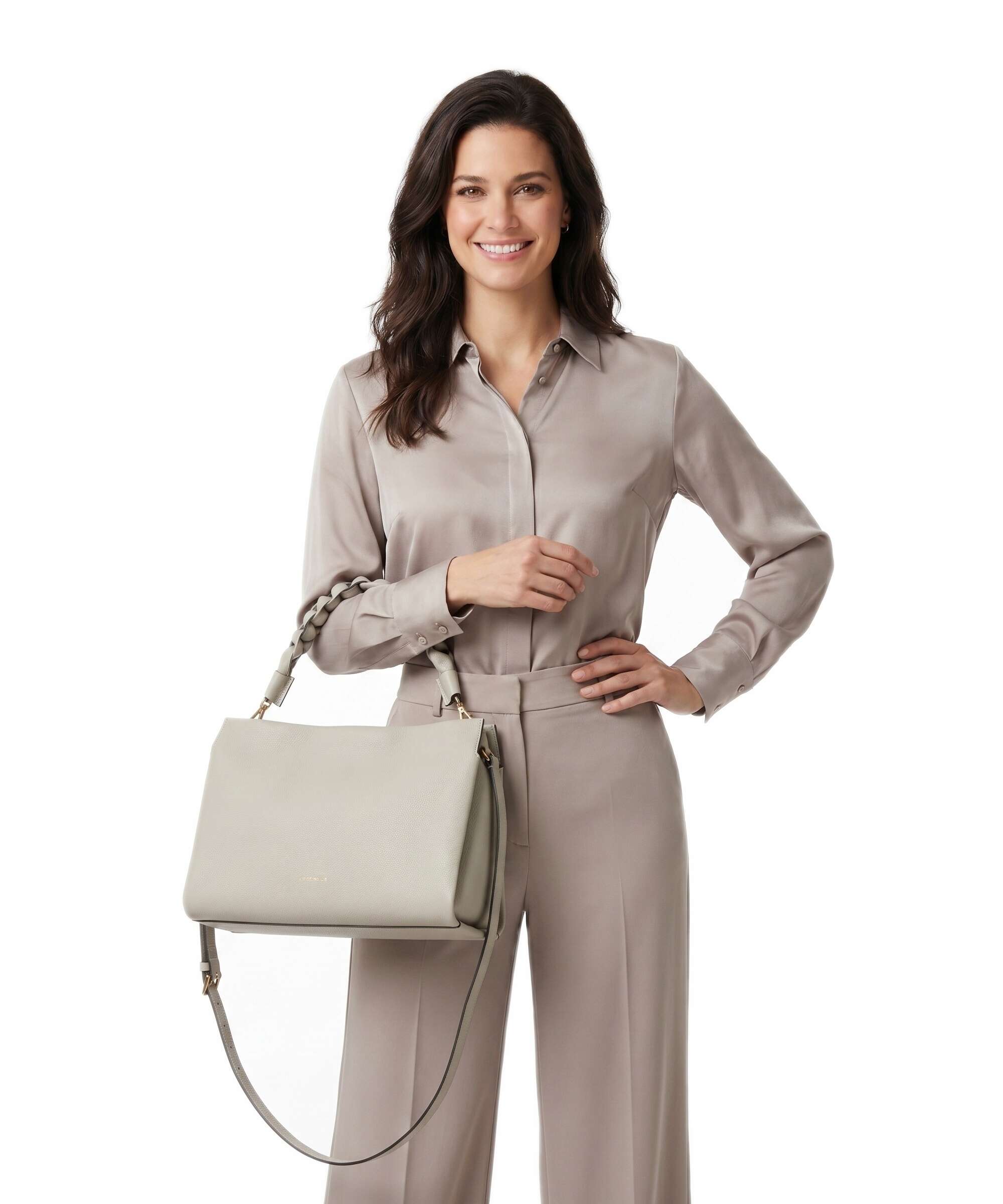 Coccinelle Boheme Grana Double Hobo bag eucalipto/fango