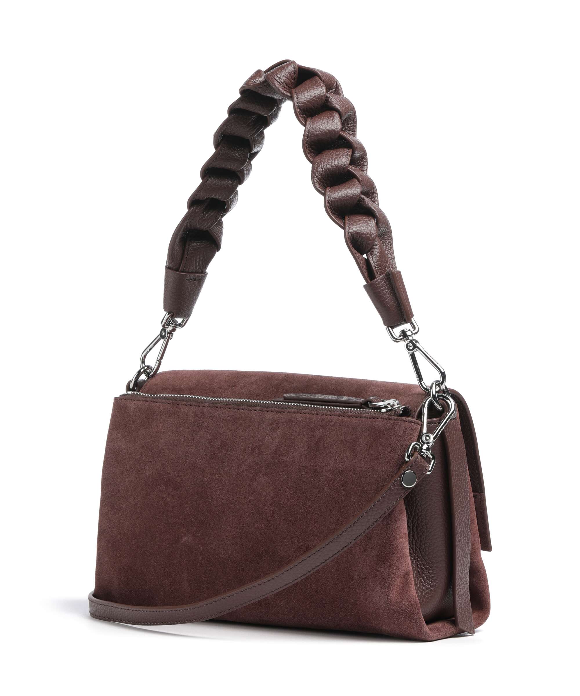 Coccinelle Boheme Suede Shoulder bag berry