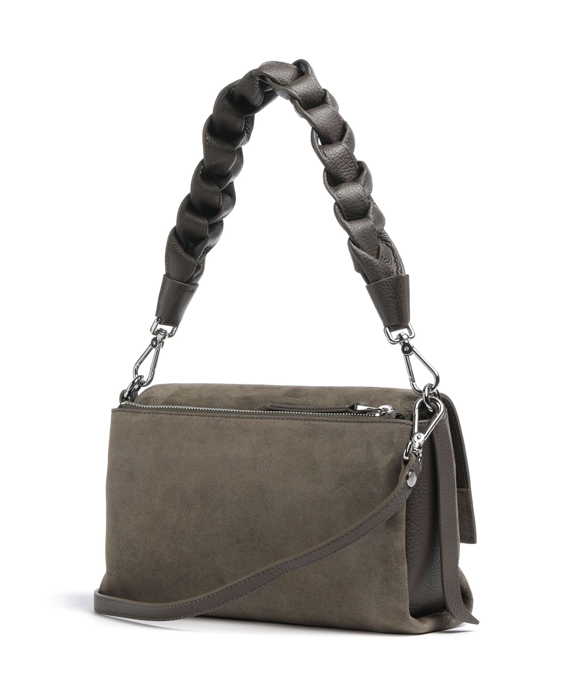 Coccinelle Boheme Suede Shoulder bag fango