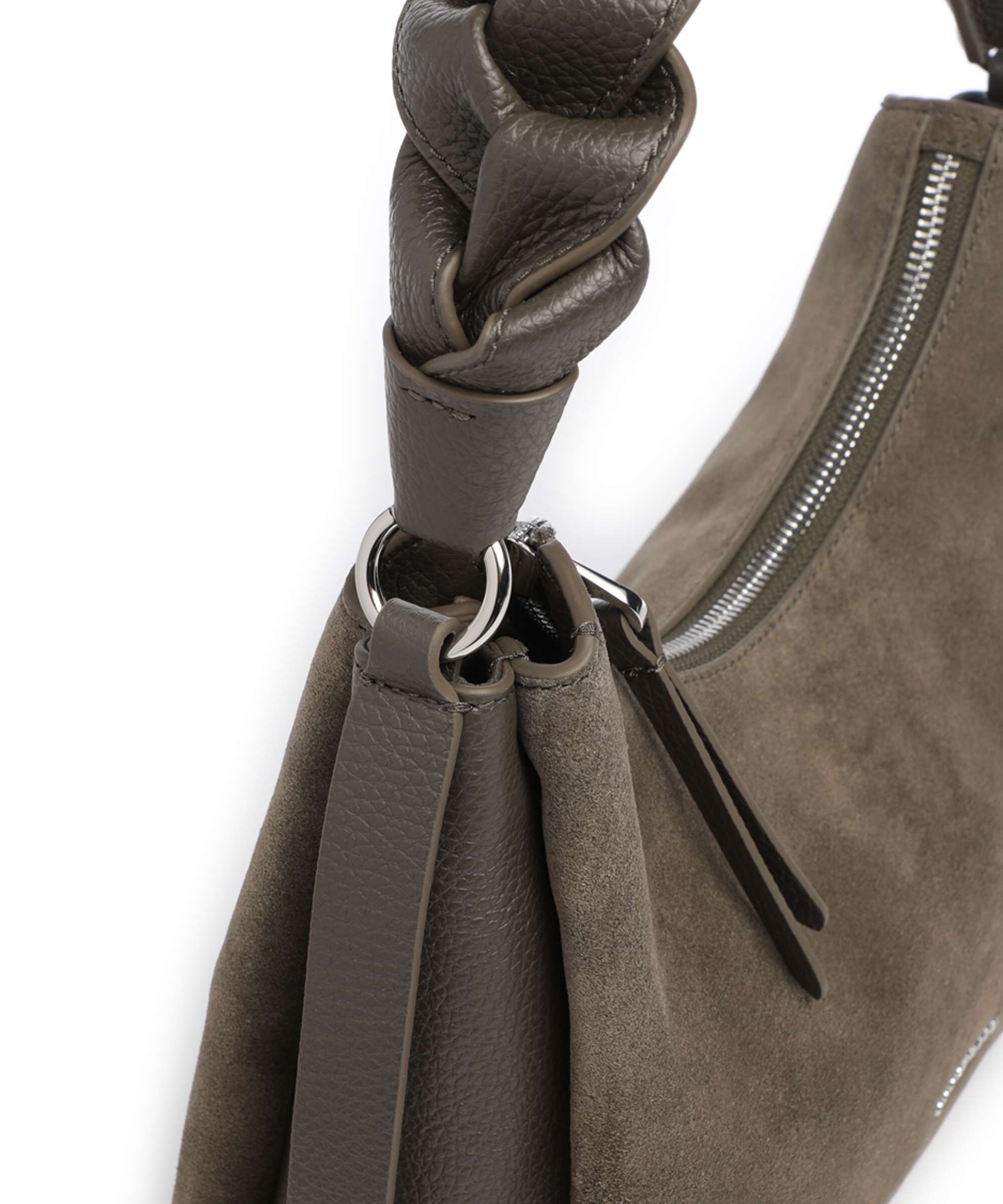 Coccinelle Boheme Suede Shoulder bag fango