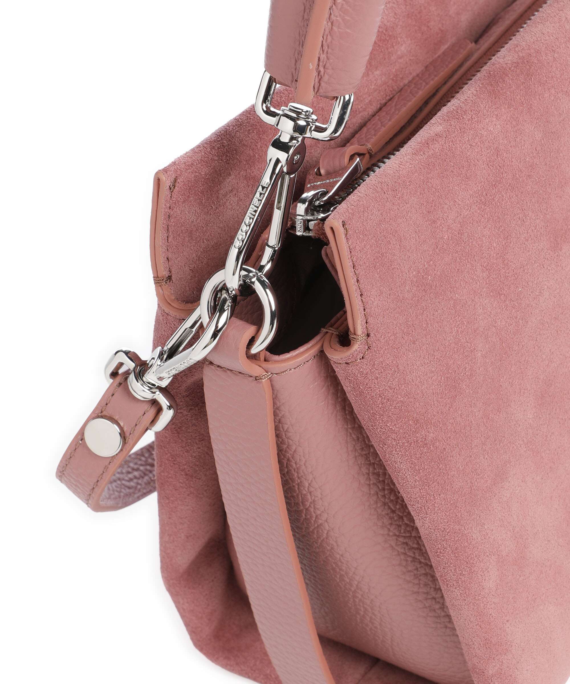 Coccinelle Boheme Suede Handbag winter rose
