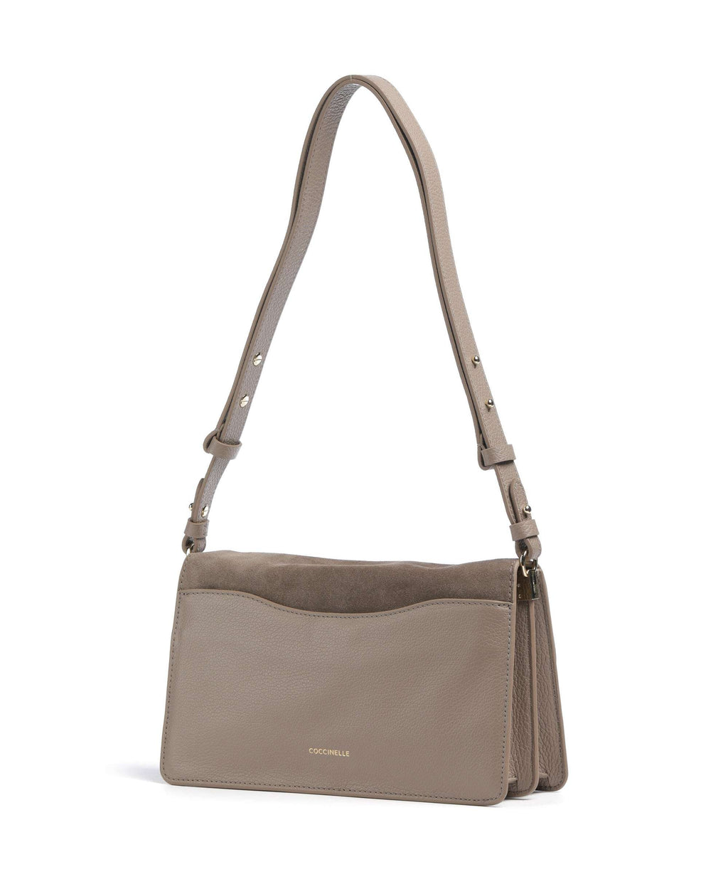 Coccinelle C-Me Softy Suede Shoulder bag warm taupe
