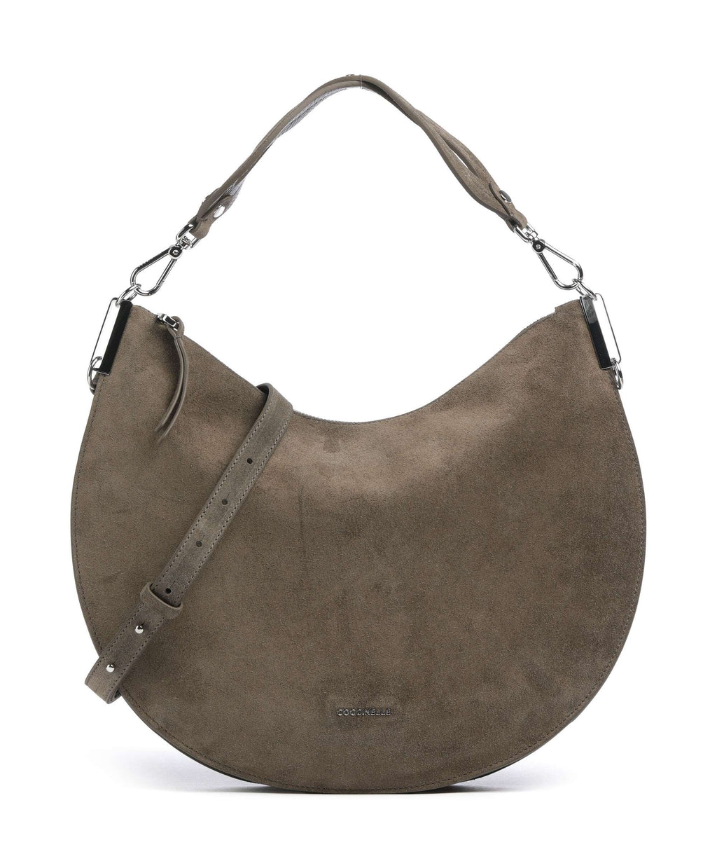 Coccinelle Sunup Suede Shoulder bag fango