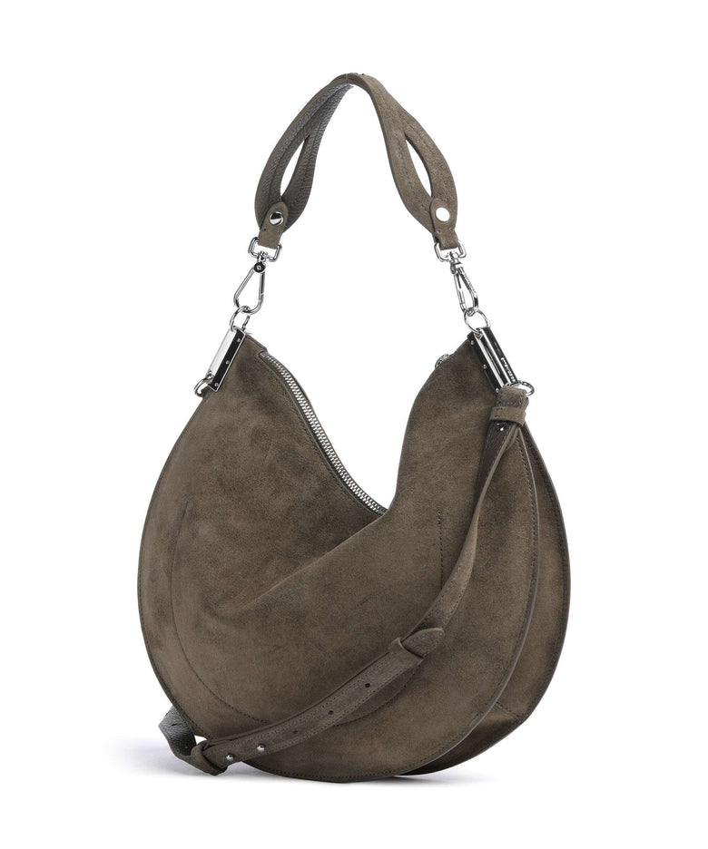 Coccinelle Sunup Suede Shoulder bag fango