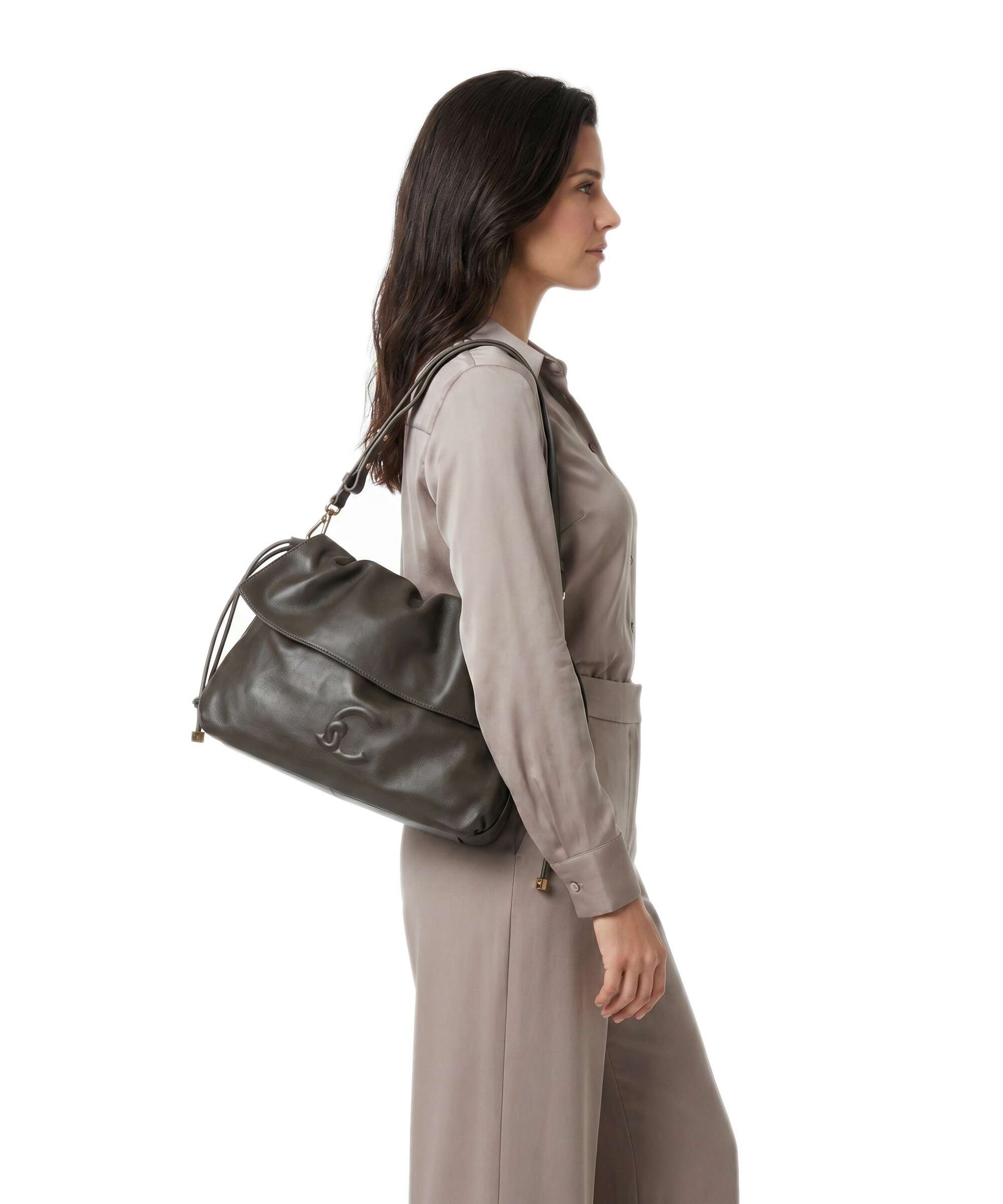 Coccinelle Lidia Hobo bag fango
