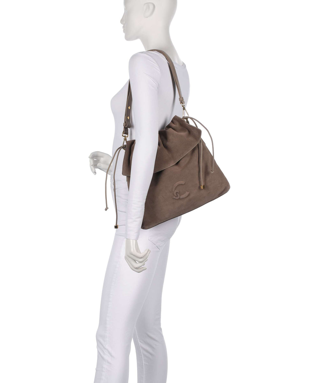 Coccinelle Lidia Suede Hobo bag warm taupe