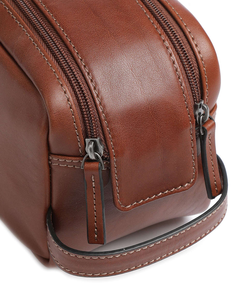 Castelijn & Beerens Verona Double Zip Toiletry bag light brown