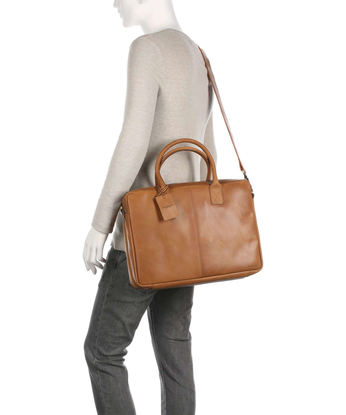 Burkely Vintage Taylor Worker Briefcase cognac