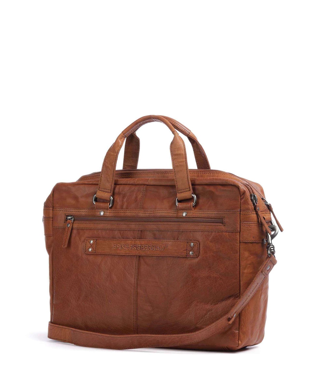 Spikes & Sparrow Bronco Briefcase cognac