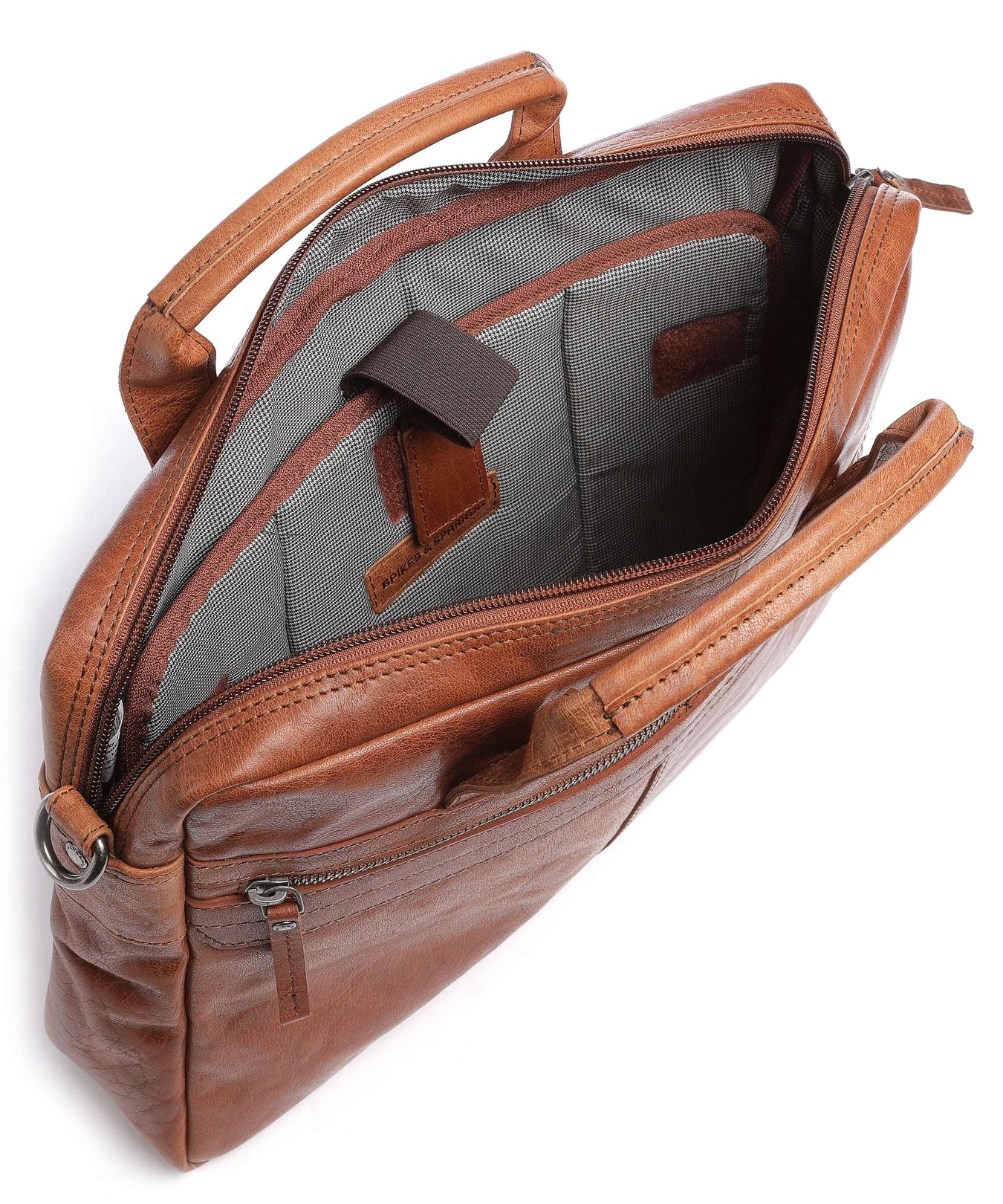 Spikes & Sparrow Bronco Briefcase brandy