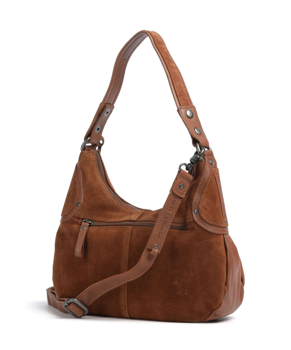 Spikes & Sparrow Suede Mix Anne-Lou Hobo bag mocca