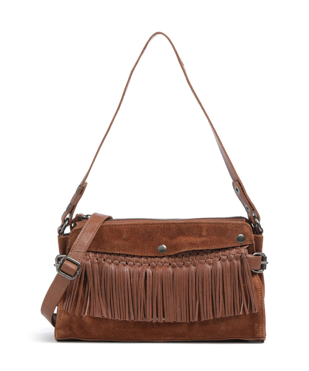 Spikes & Sparrow Suede Mix Madelon Shoulder bag mocca