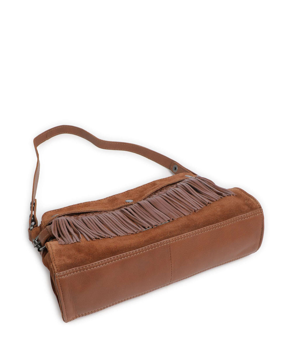 Spikes & Sparrow Suede Mix Madelon Shoulder bag mocca