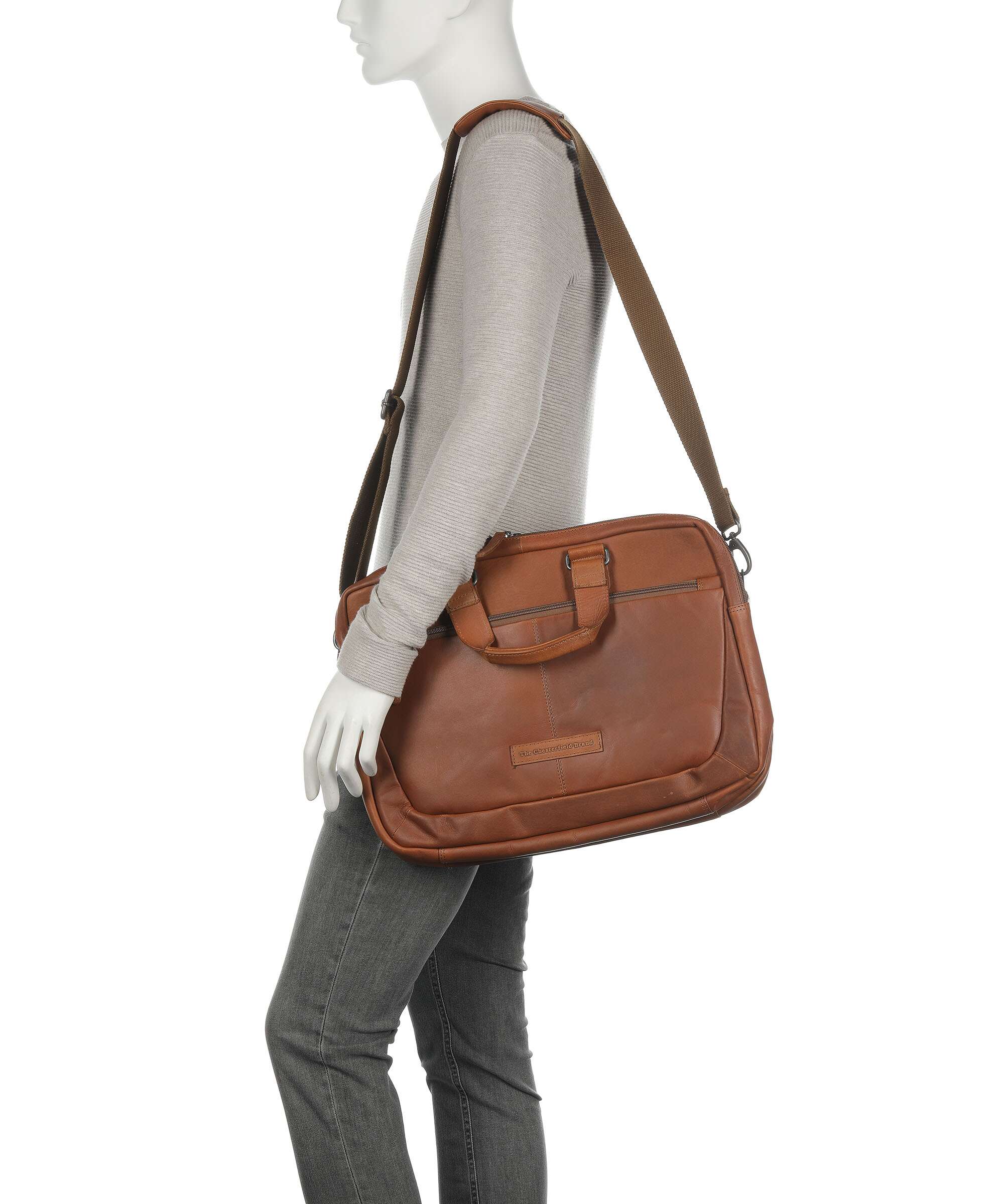 The Chesterfield Brand Seth Briefcase cognac
