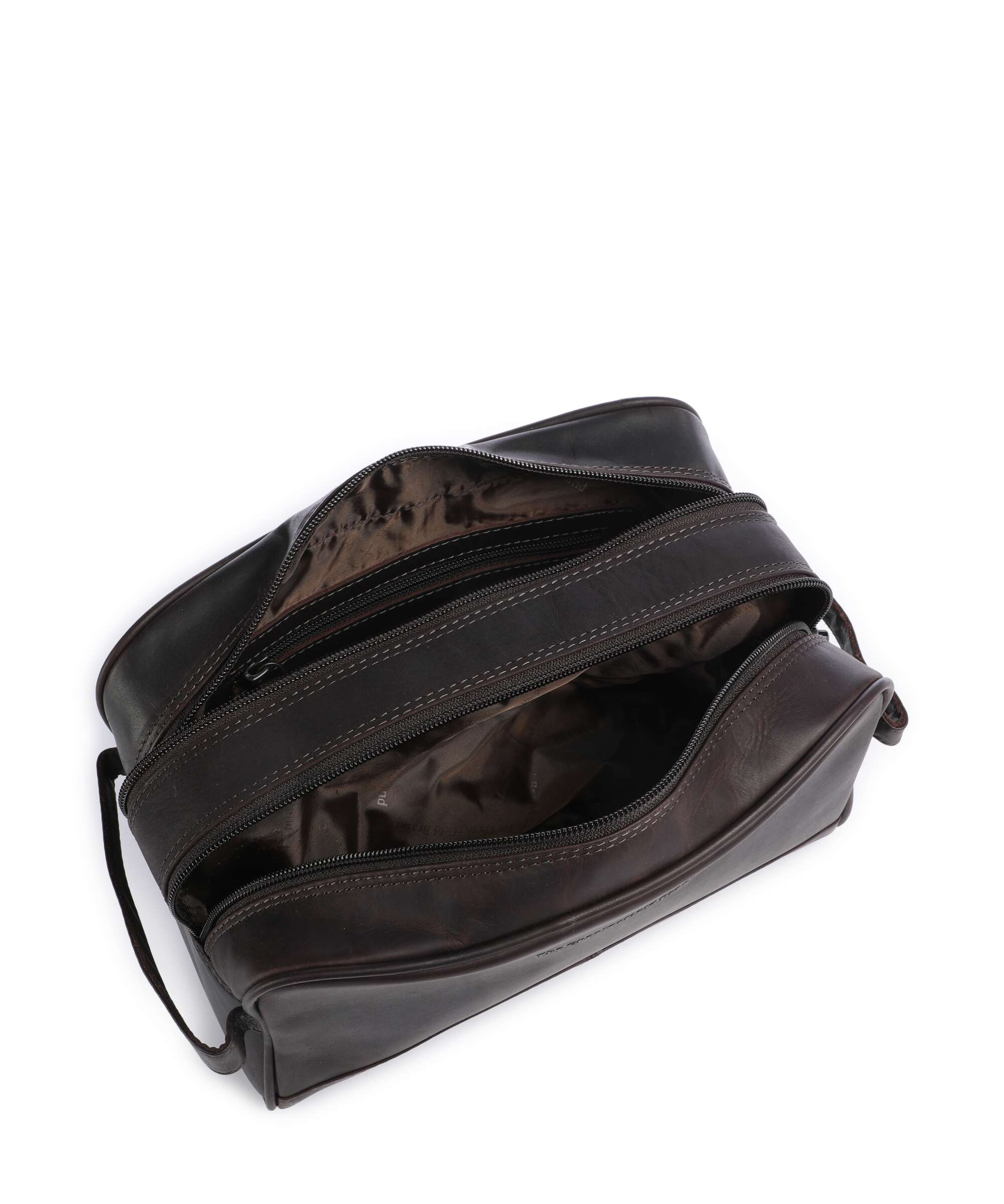 The Chesterfield Brand Cow Wax Pull Up Stacey Toiletry bag brown