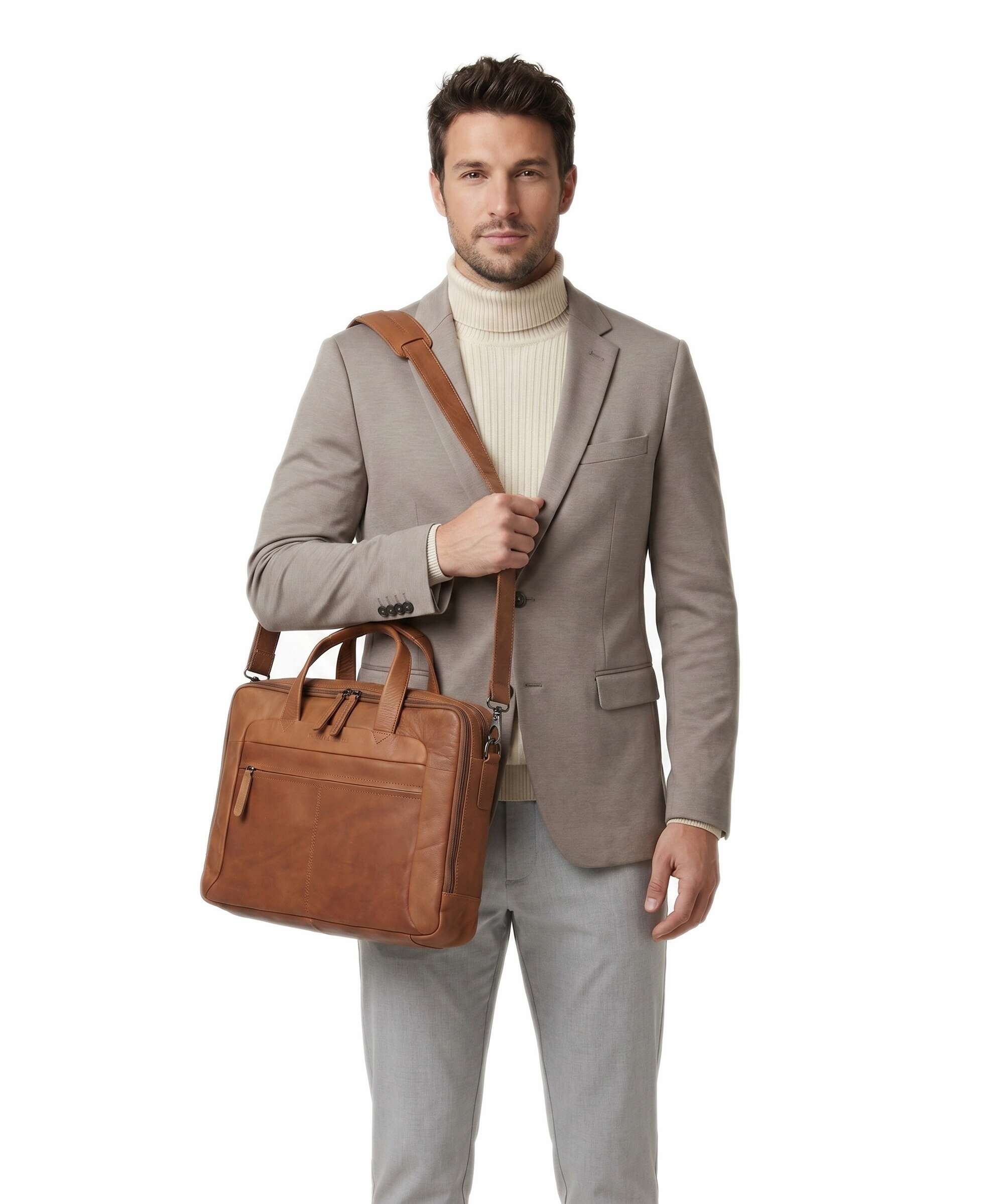 The Chesterfield Brand Ryan Briefcase cognac