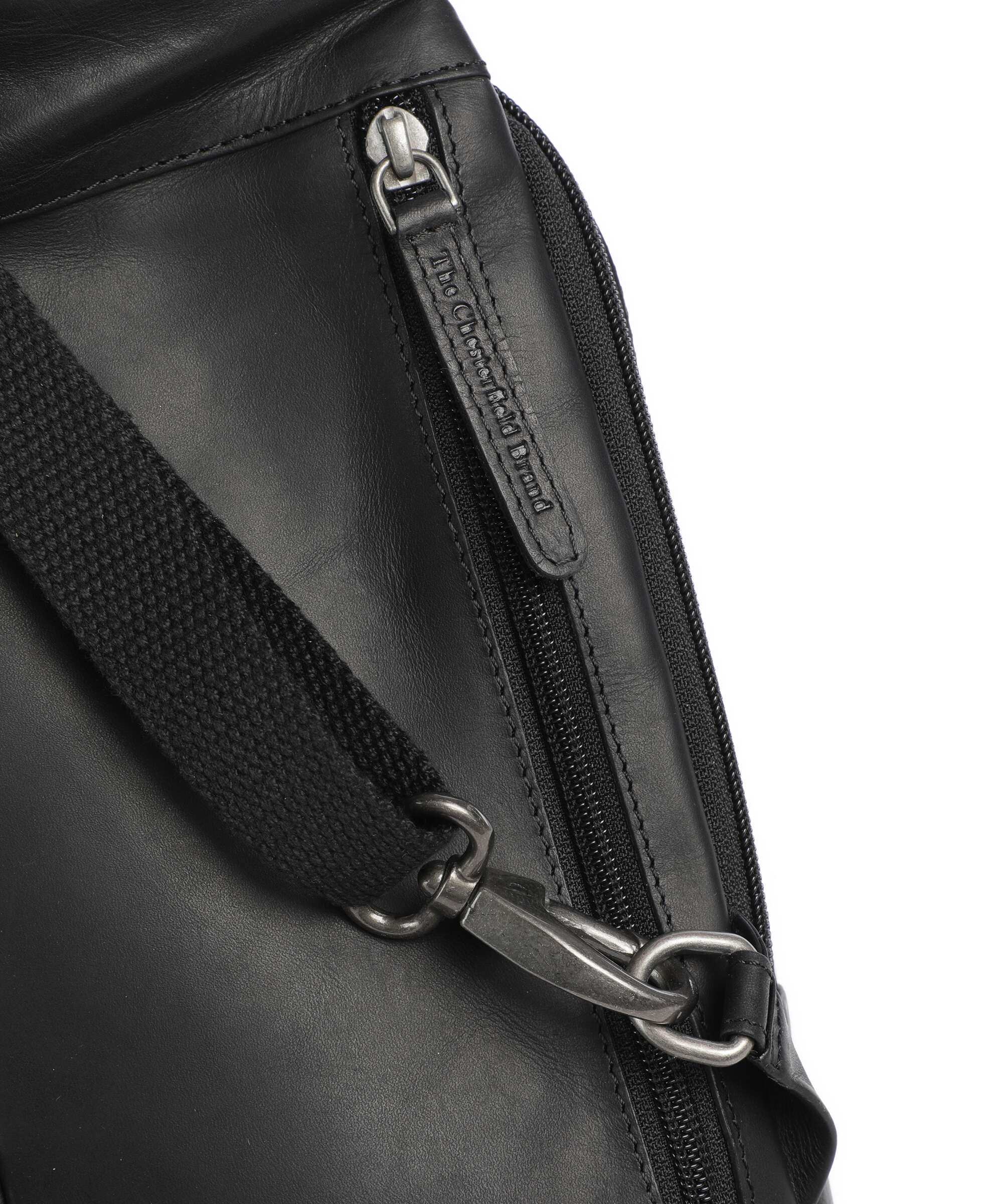 The Chesterfield Brand Cow Wax Pull Up Riga Sling bag black