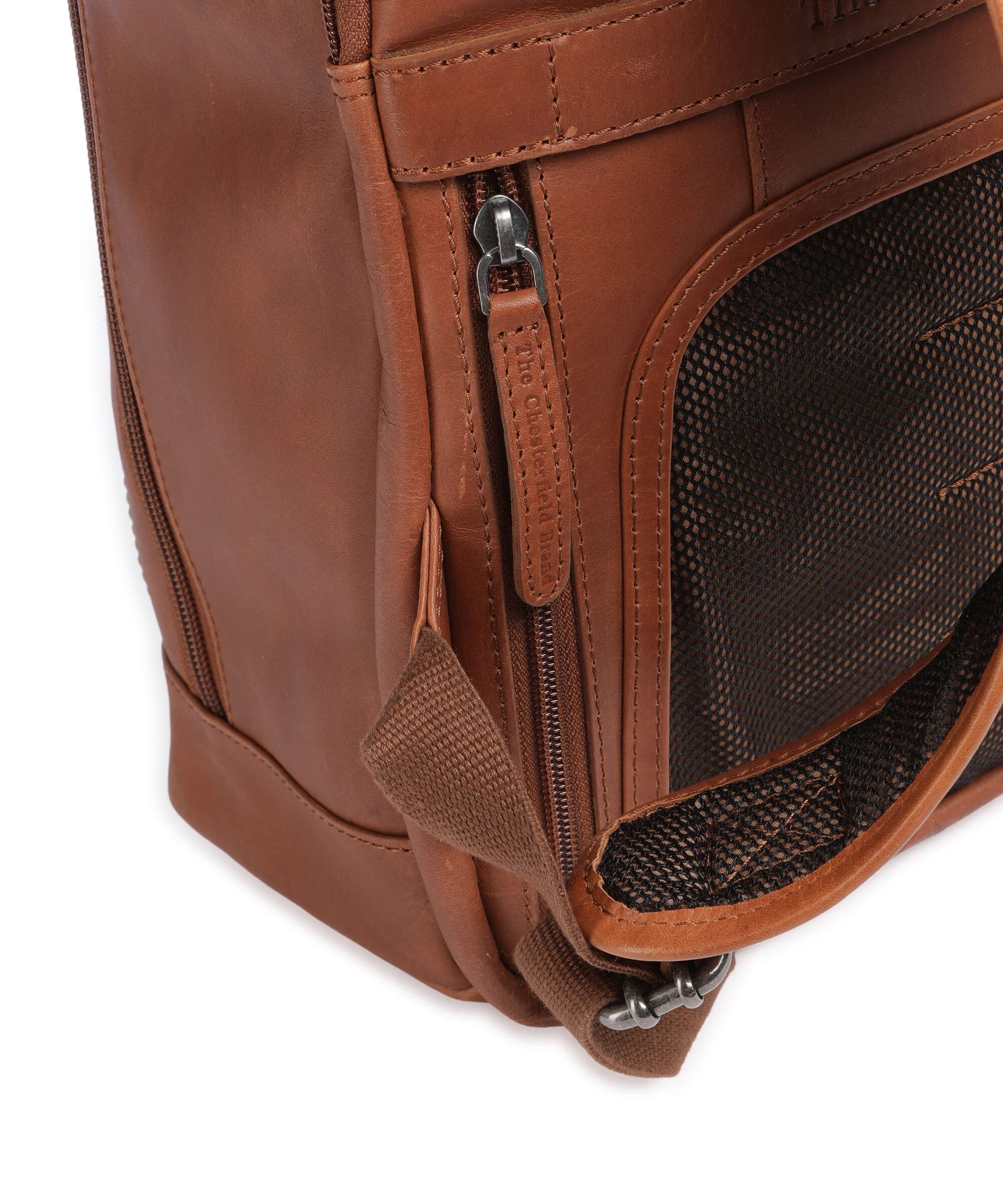 The Chesterfield Brand Cow Wax Pull Up Detroit Backpack cognac