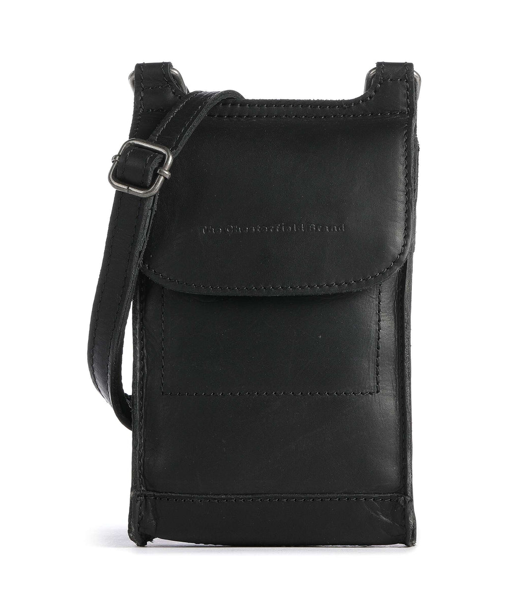 The Chesterfield Brand Wax Pull Up Cow Nebra Phone bag black