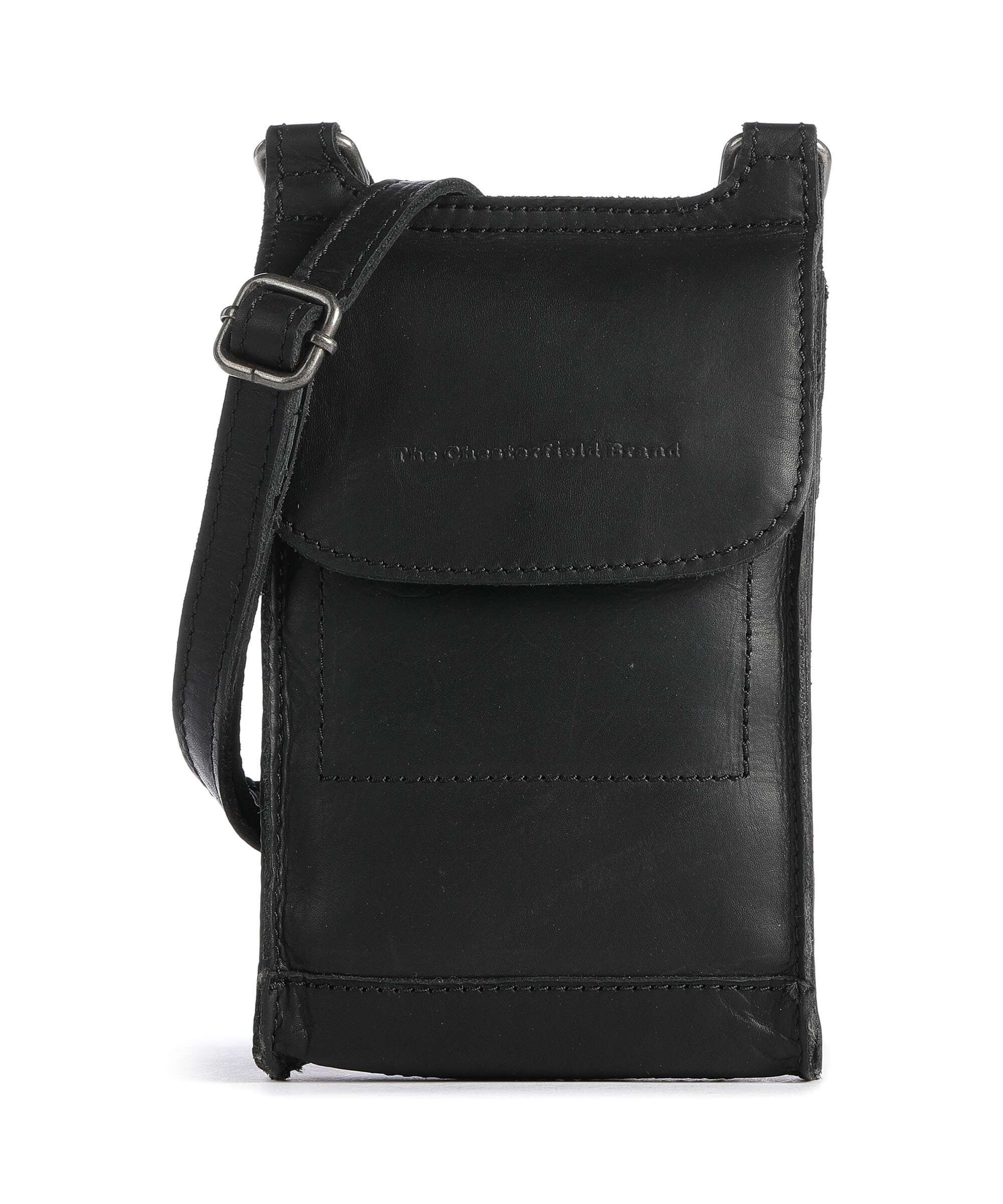 The Chesterfield Brand Wax Pull Up Cow Nebra Phone bag black