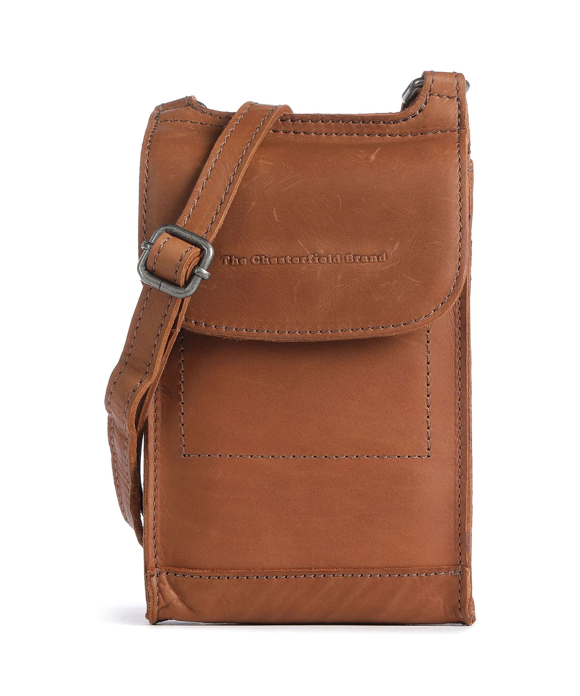 The Chesterfield Brand Wax Pull Up Cow Nebra Phone bag cognac