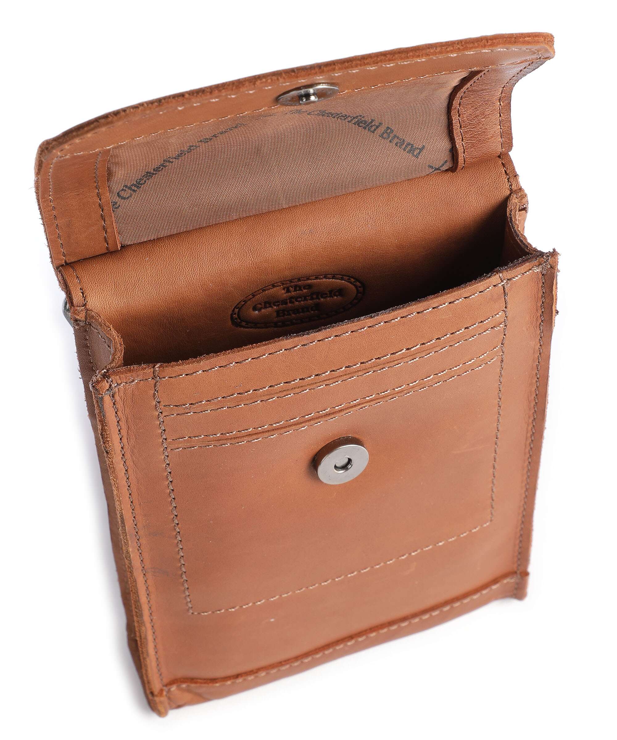 The Chesterfield Brand Wax Pull Up Cow Nebra Phone bag cognac