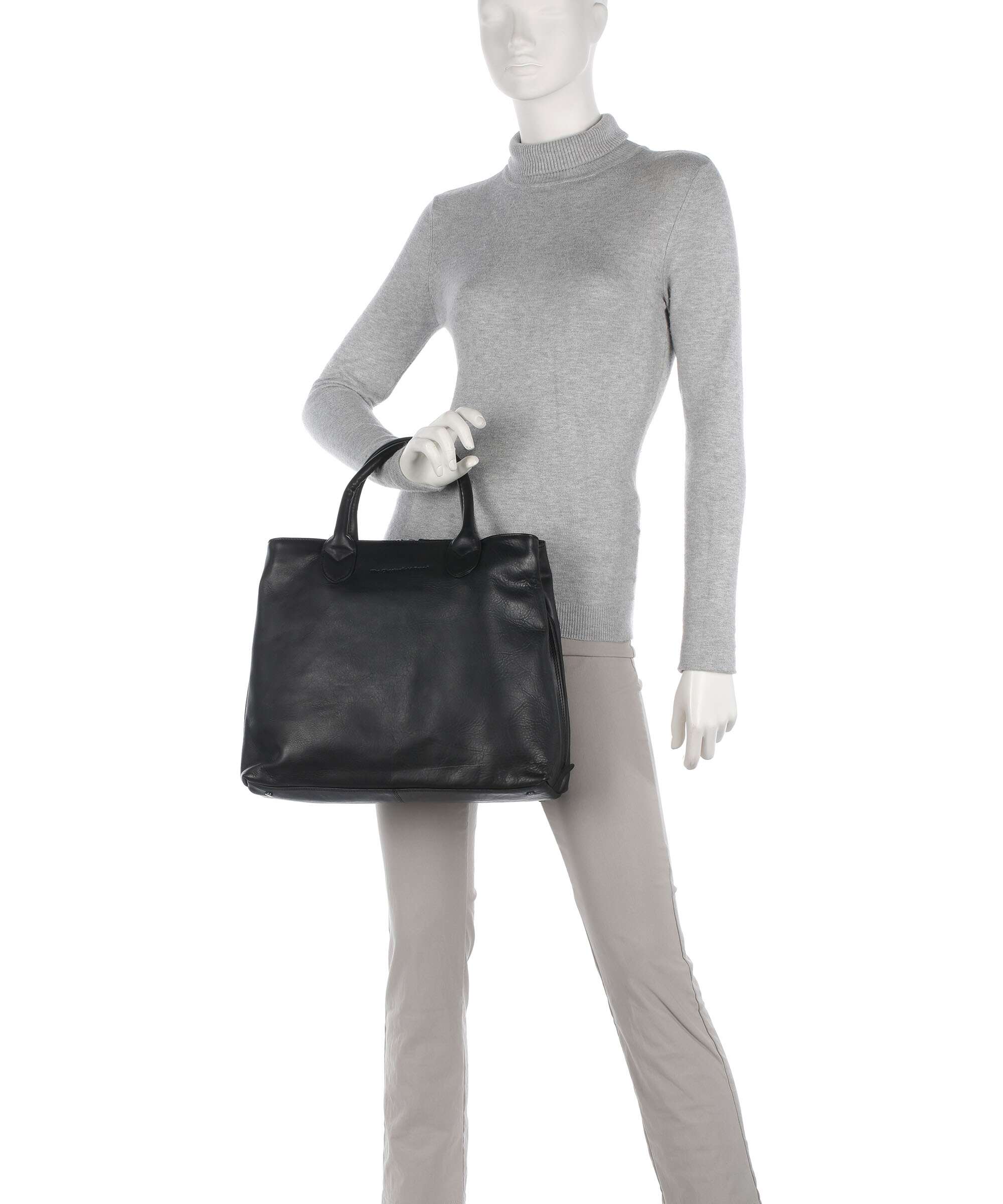 The Chesterfield Brand Wax Pull Up Cow Passau Handbag black