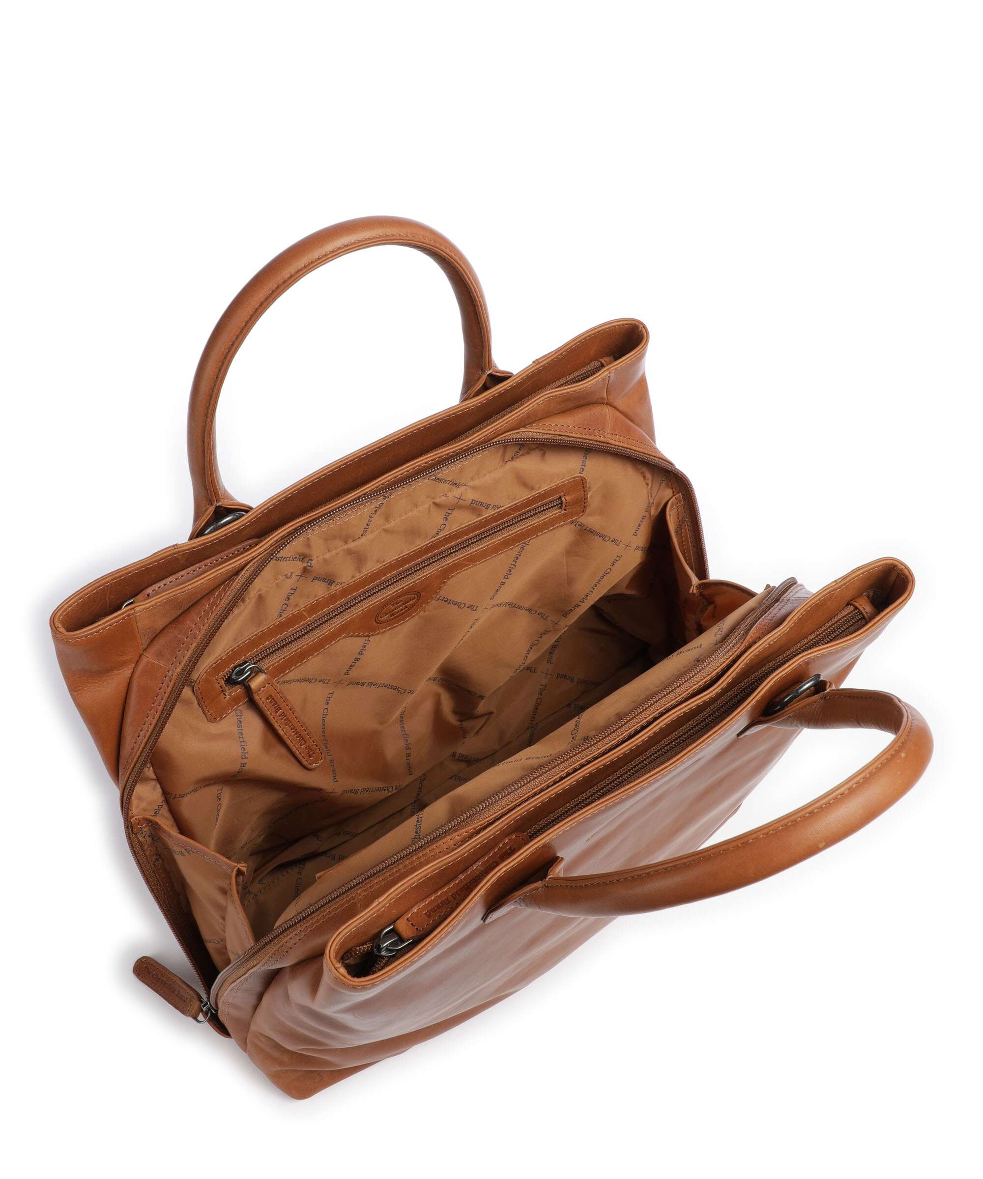 The Chesterfield Brand Wax Pull Up Cow Passau Handbag cognac