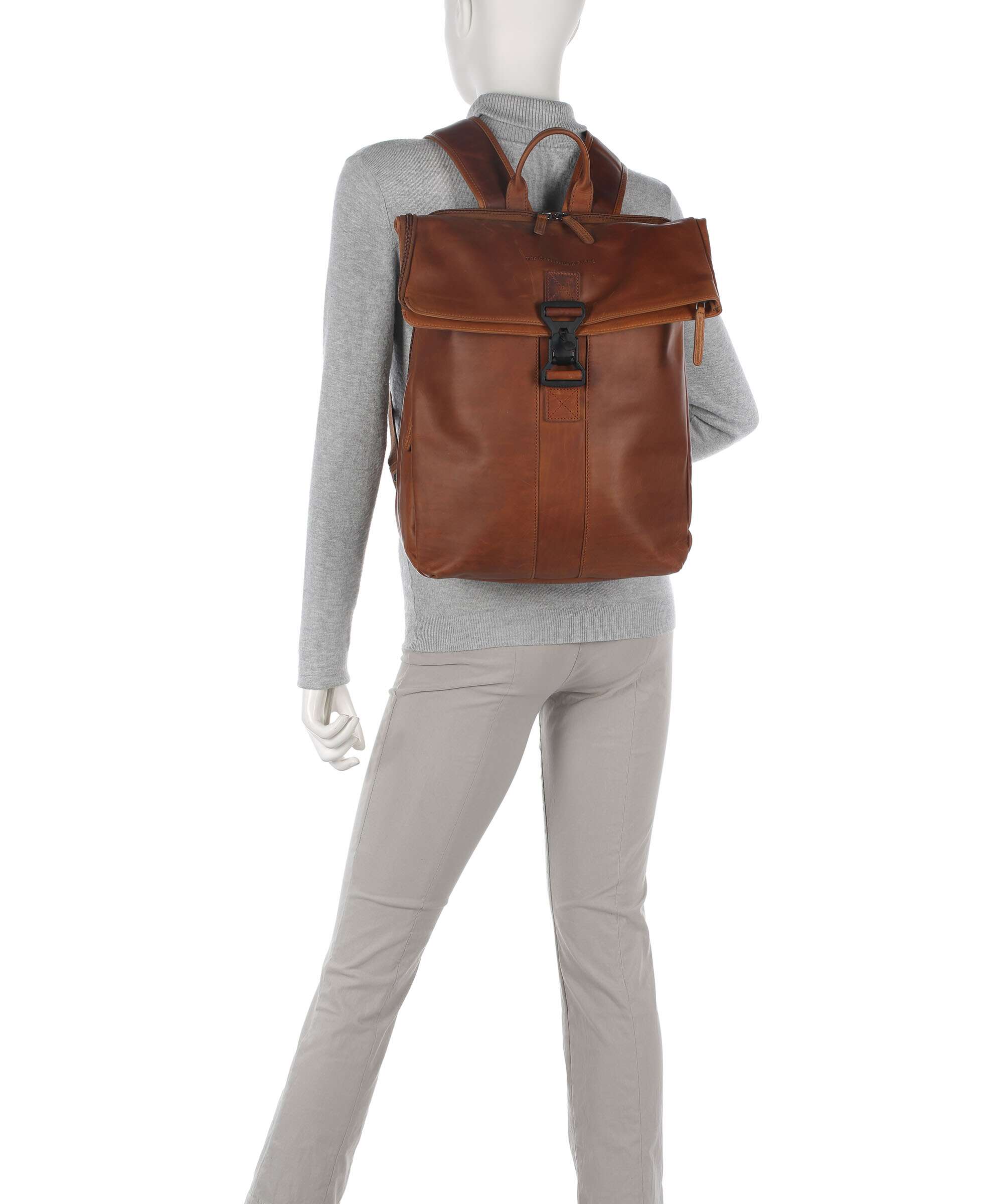 The Chesterfield Brand Wax Pull Up Cow Savona Backpack cognac