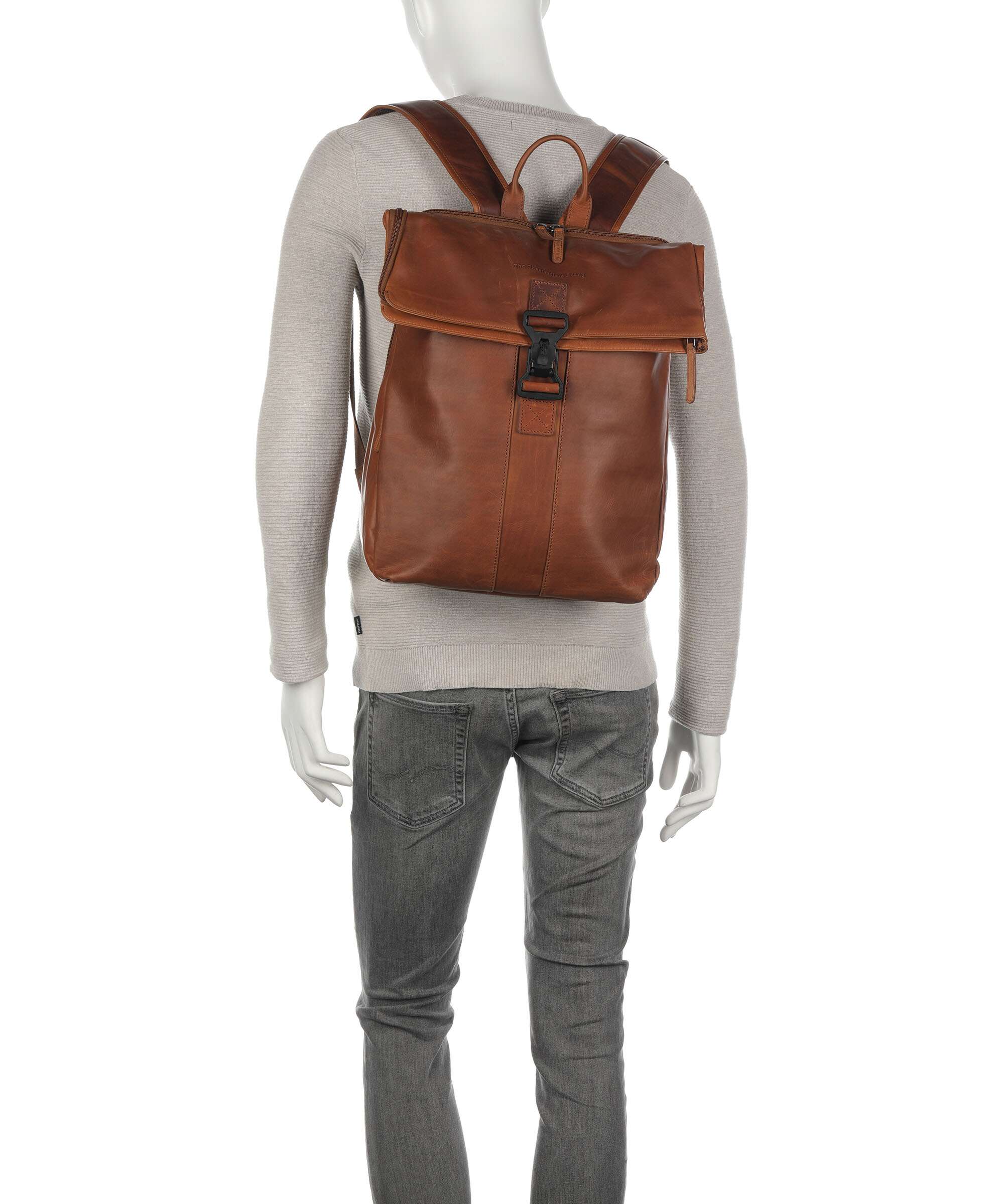 The Chesterfield Brand Wax Pull Up Cow Savona Backpack cognac