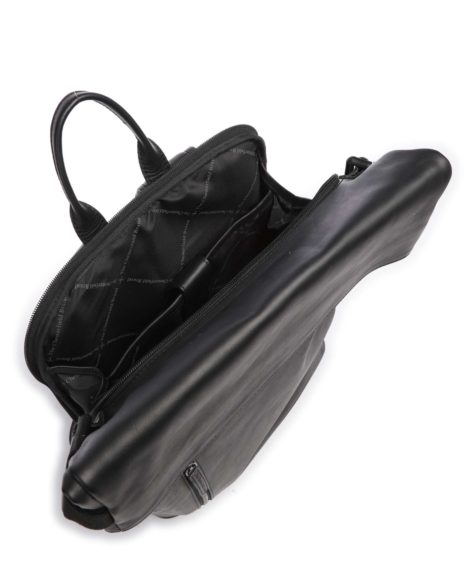 The Chesterfield Brand Cow Wax Pull Up Mazara Backpack black