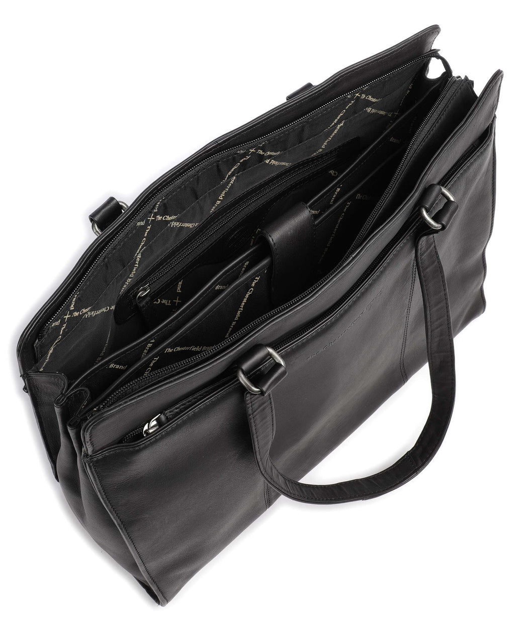 The Chesterfield Brand Wax Pull Up Cow Fidenza Tote bag black