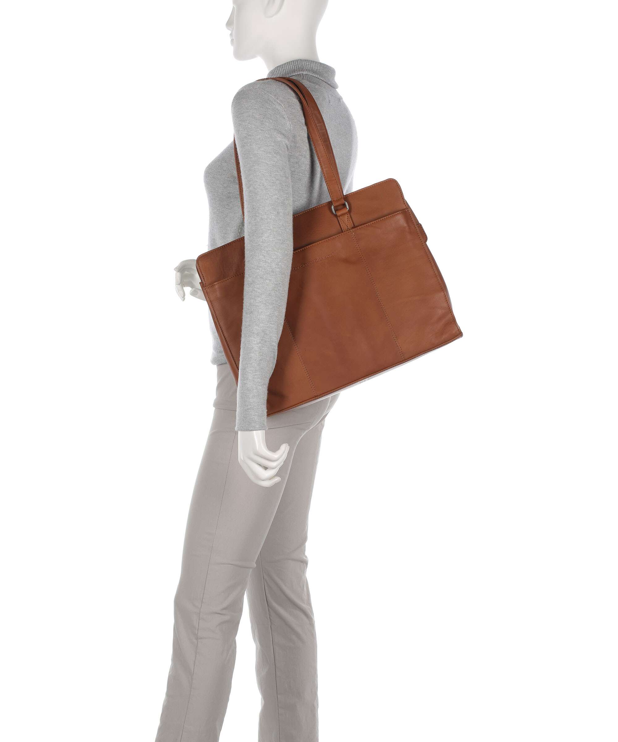 The Chesterfield Brand Wax Pull Up Cow Fidenza Tote bag cognac