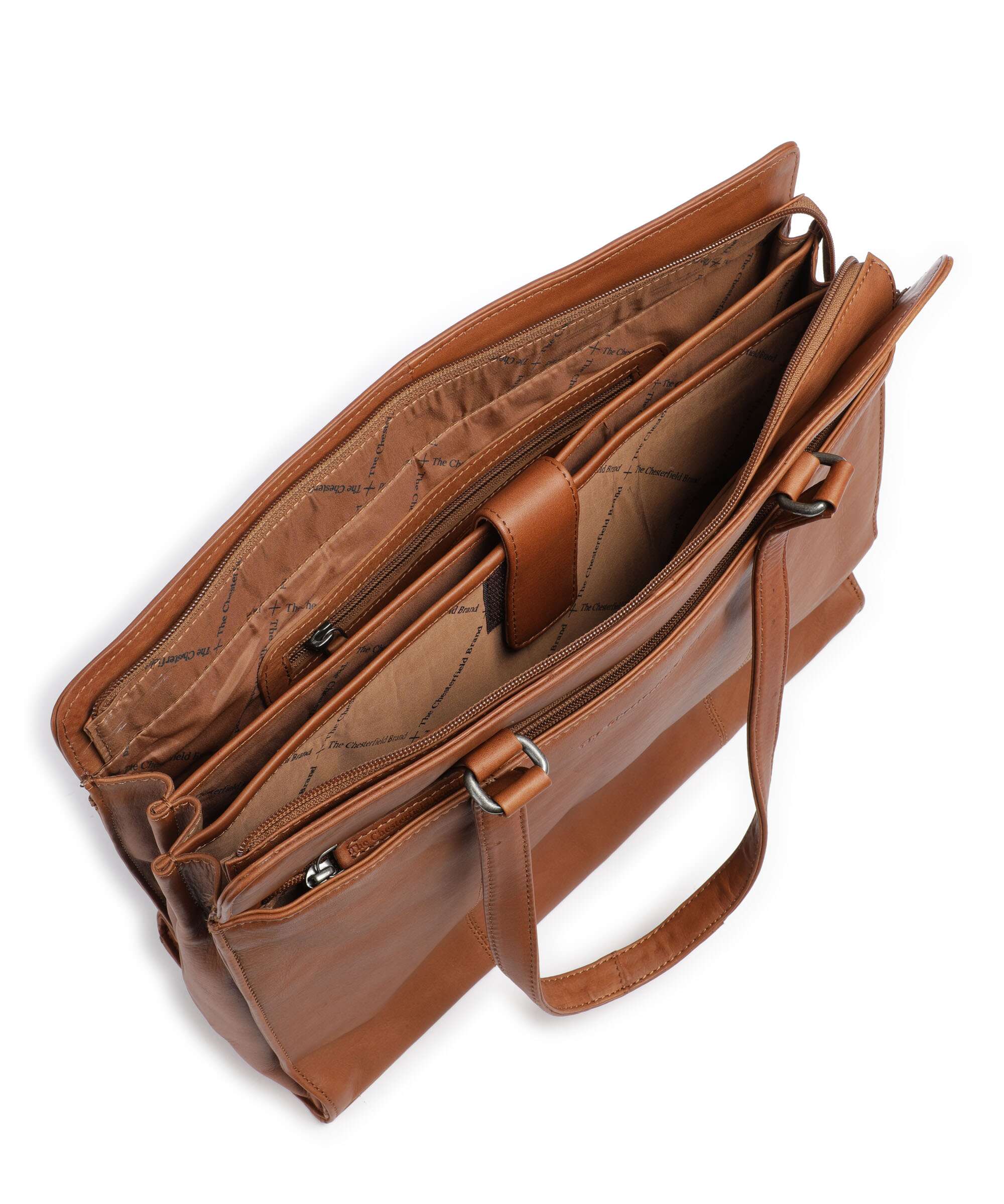 The Chesterfield Brand Wax Pull Up Cow Fidenza Tote bag cognac