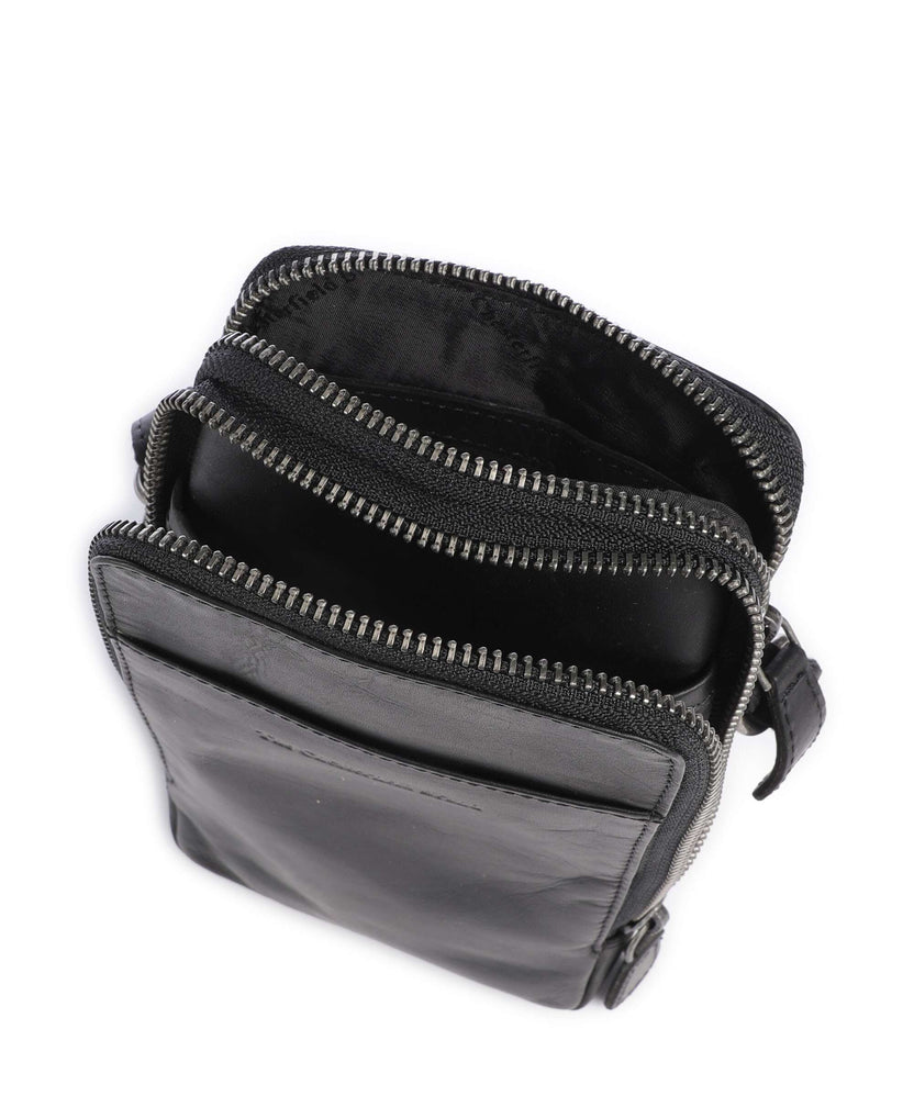 The Chesterfield Brand Cow Wax Pull Up Alesund Phone bag black