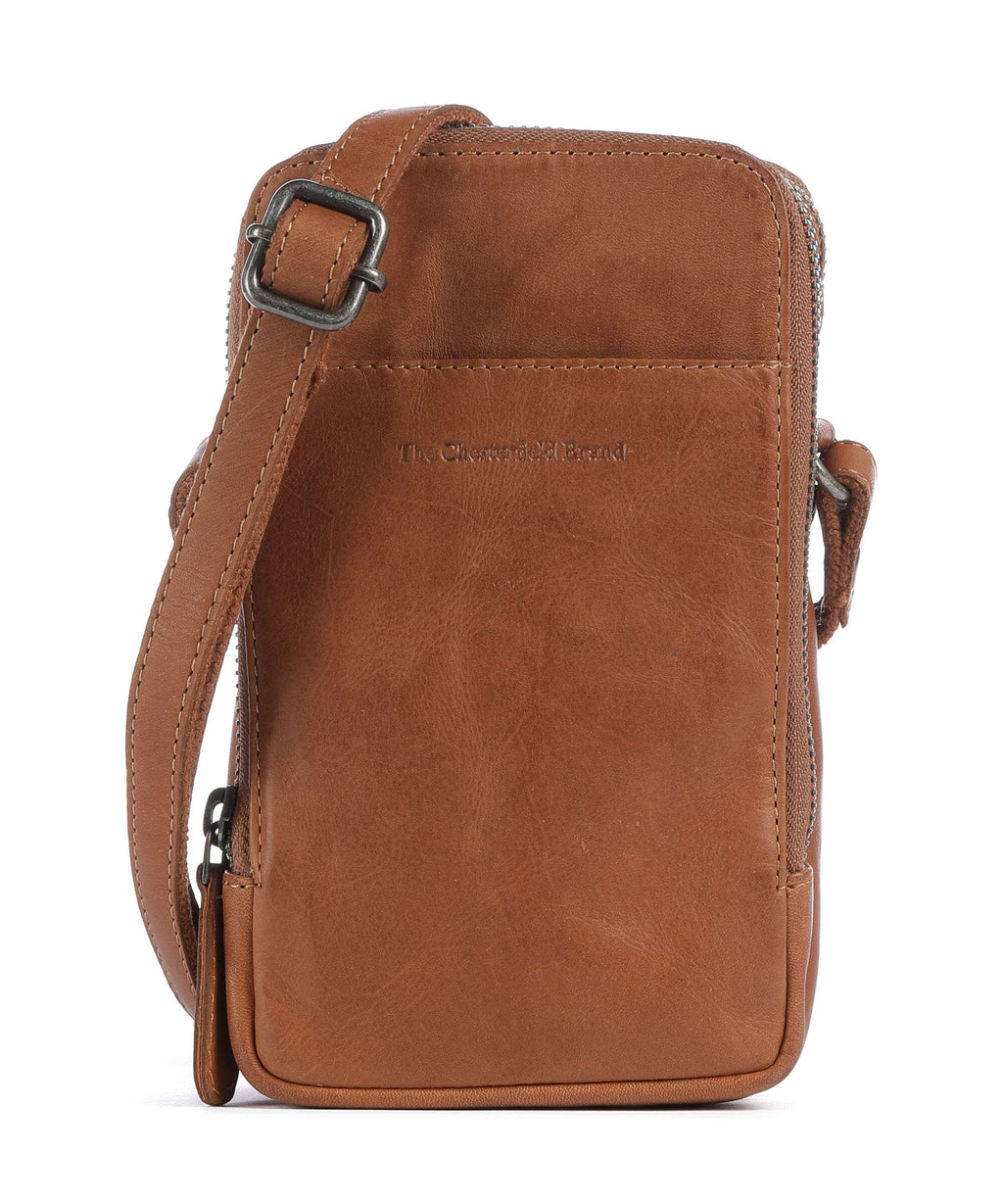 The Chesterfield Brand Wax Pull Up Cow Alesund Phone bag cognac