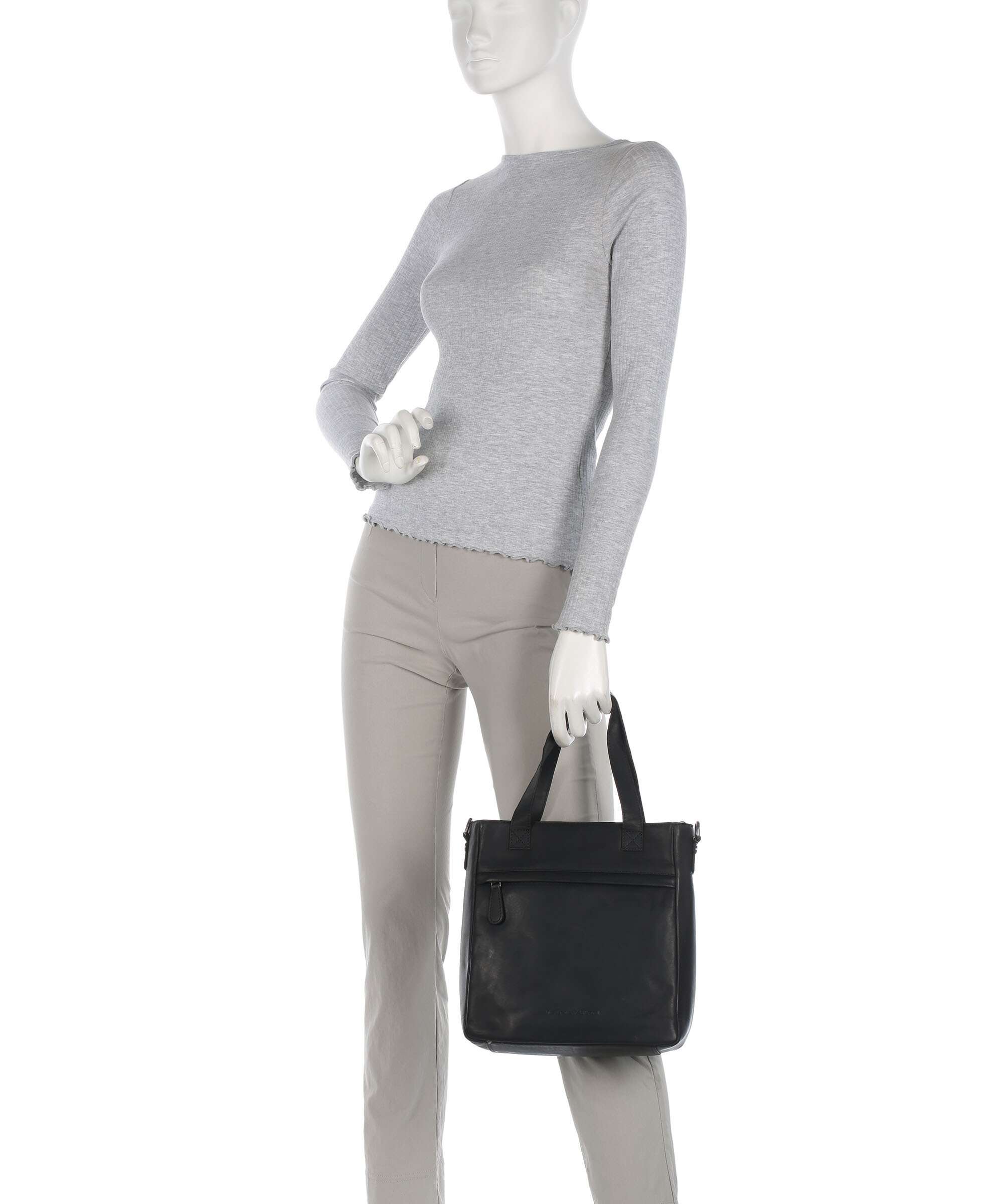 The Chesterfield Brand Wax Pull Up Cow Lingfield Handbag black