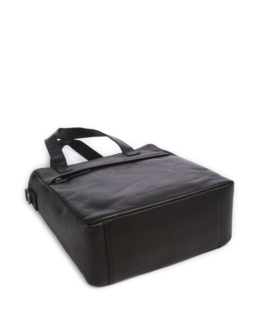 The Chesterfield Brand Cow Wax Pull Up Lingfield Handbag black