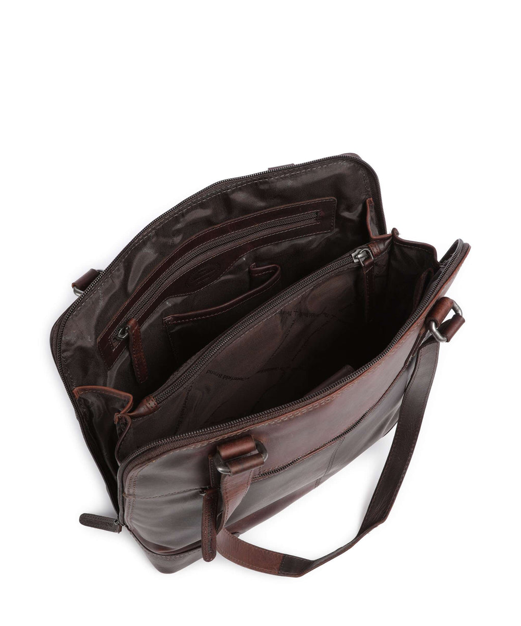 The Chesterfield Brand Wax Pull Up Cow Belgrado Shoulder bag brown