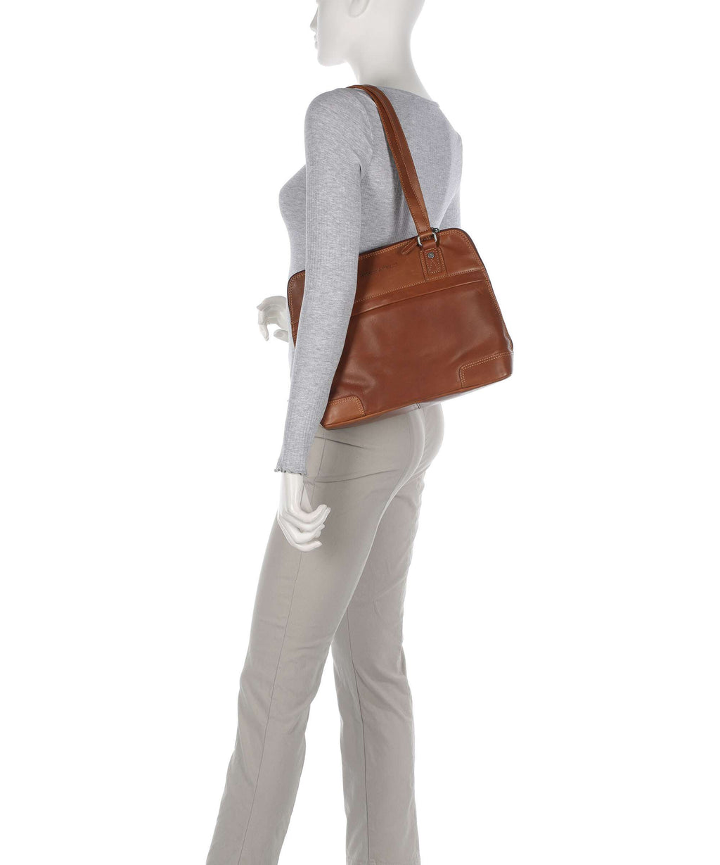 The Chesterfield Brand Wax Pull Up Cow Belgrado Shoulder bag cognac