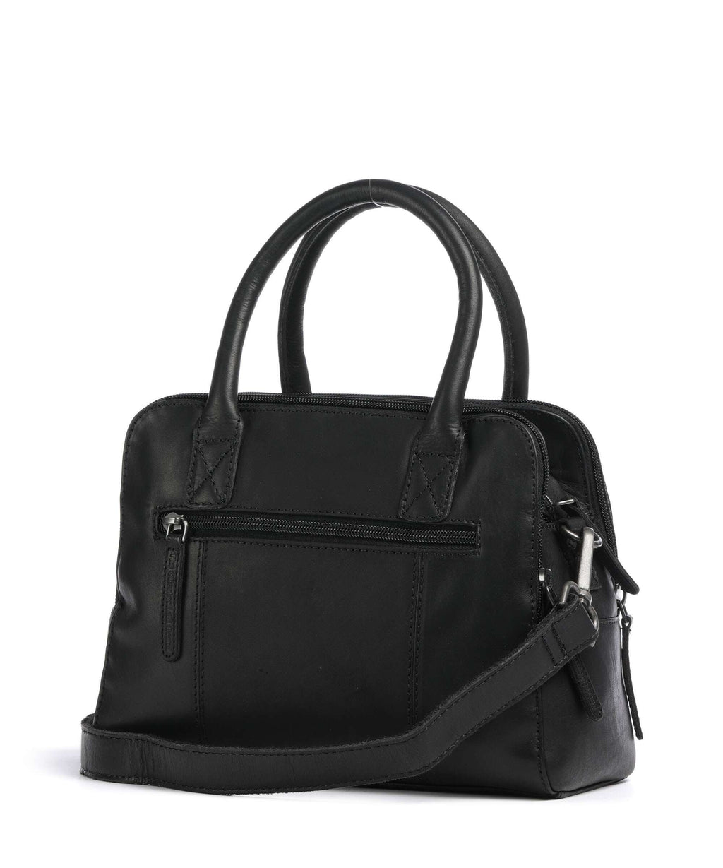 The Chesterfield Brand Wax Pull Up Cow Ezra Handbag black
