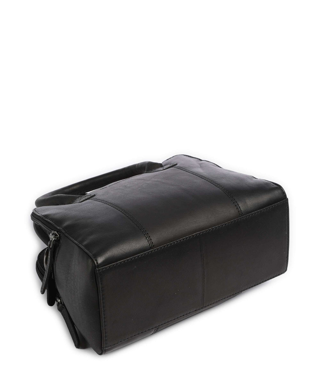 The Chesterfield Brand Wax Pull Up Cow Ezra Handbag black