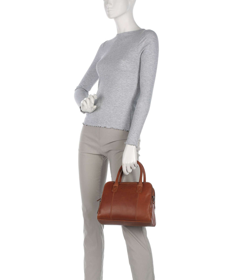 The Chesterfield Brand Cow Wax Pull Up Ezra Handbag cognac