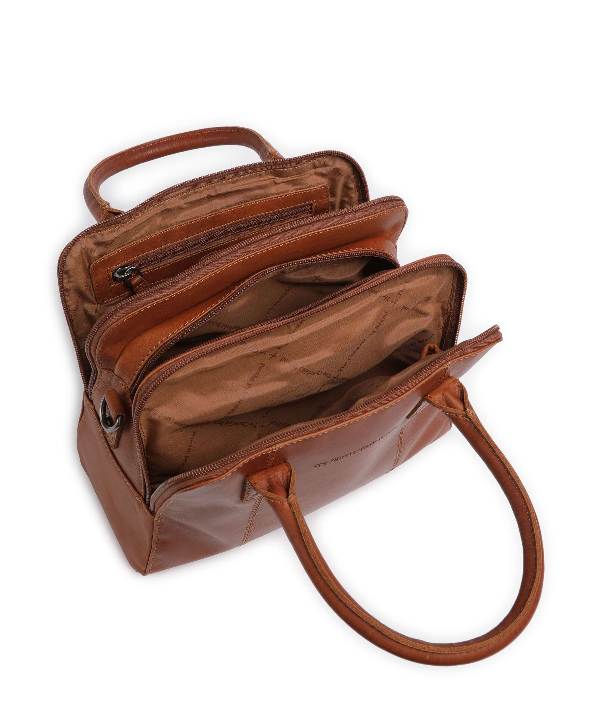 The Chesterfield Brand Wax Pull Up Cow Ezra Handbag cognac