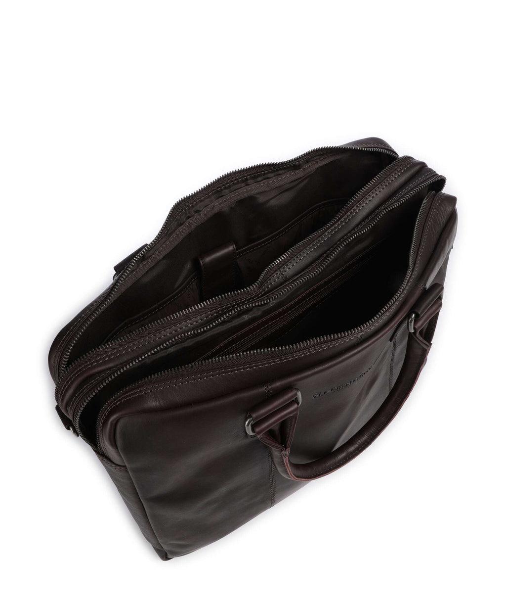 The Chesterfield Brand Wax Pull Up Cow Fabian Briefcase brown